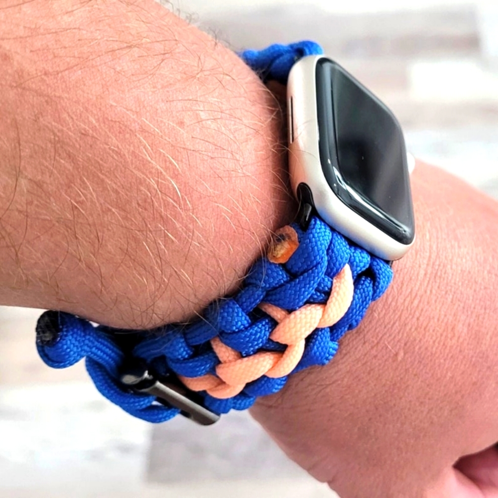 Blue and Orange Paracord Watch Band for Apple Watch 38/40mm